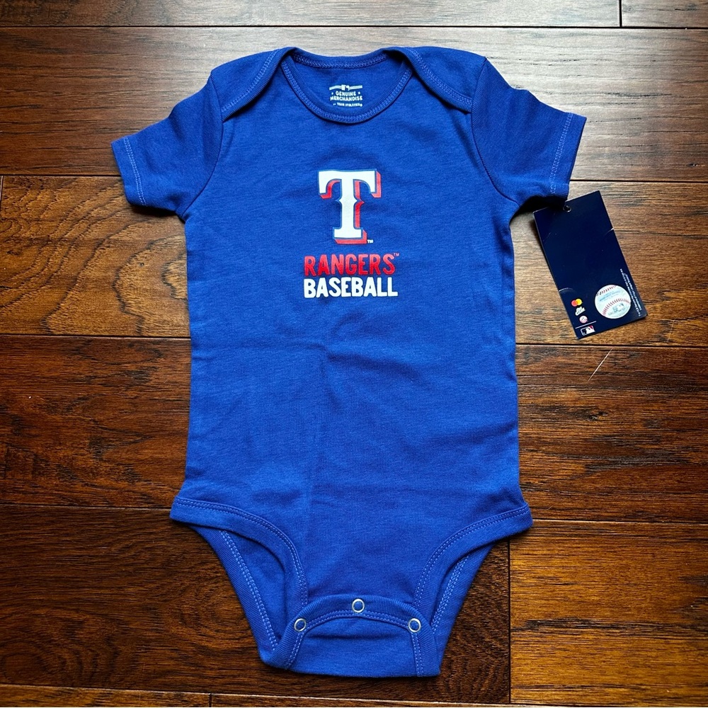 Blue Texas Rangers Baseball Baby Onesie NWT